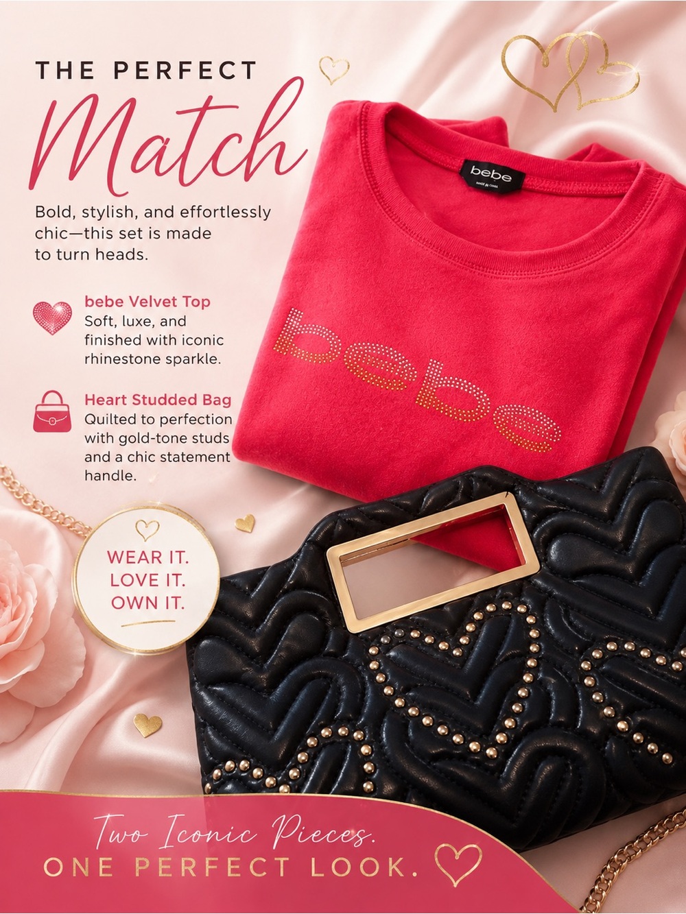 Bebe & INC Bundle! ❤️ EUC Size M Top & NWT Clutch Purse